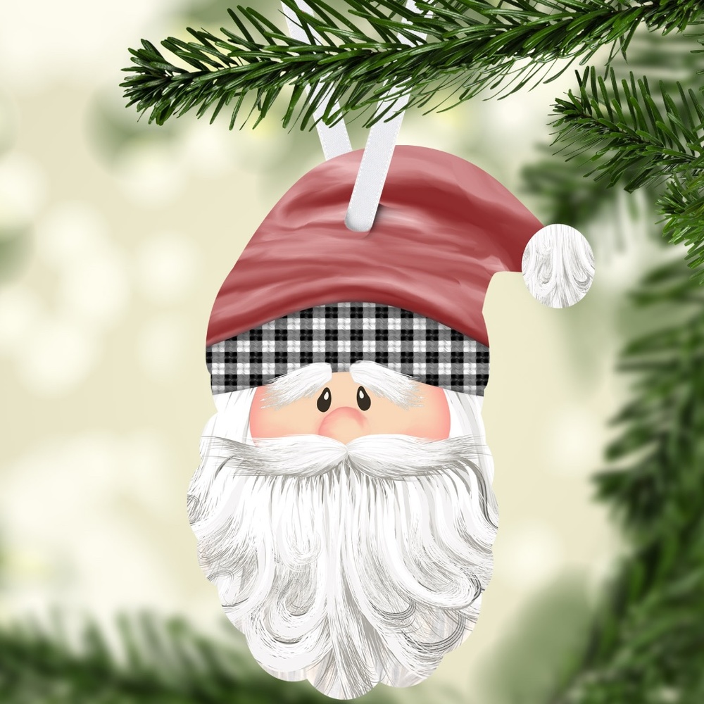 Santa Christmas Ornament, Hardboard ornaments